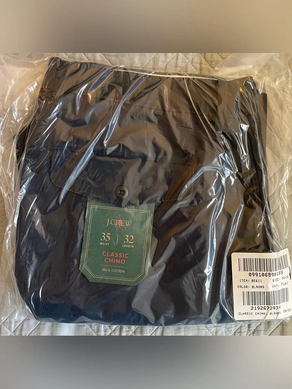 J. CREW Classic chino pant in Storm Navy Size 35/32 NWT $98 BE611